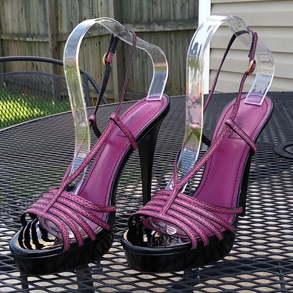 Yves Saint Laurent purple python mob wife core stilleto size 9.5 - Picture 1 of 15
